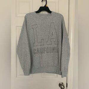 NWOT Women’s No Boundaries Gray LA California Crewneck Sweater